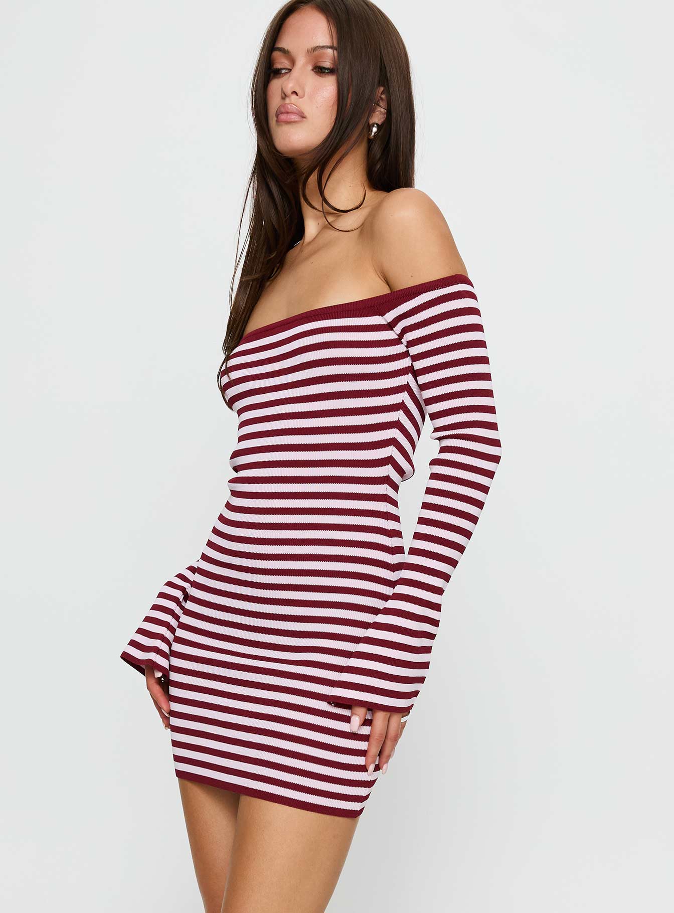 You Wish Long Sleeve Knit Mini Dress Multi