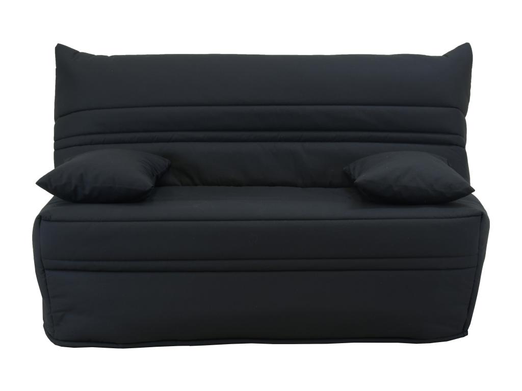 Sofá cama de tela CANYON II cierre asistido, Queen size 160x200 cm - Negro