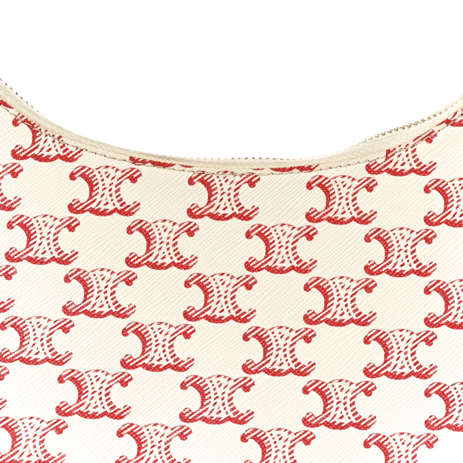 Canvas Calfskin Ava Triomphe Shoulder Bag Red - Top Club