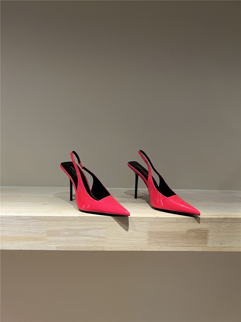 YSL Strap Back Elastic Pointed Toe High Heel Sandals - Sneaker Replica Workshop