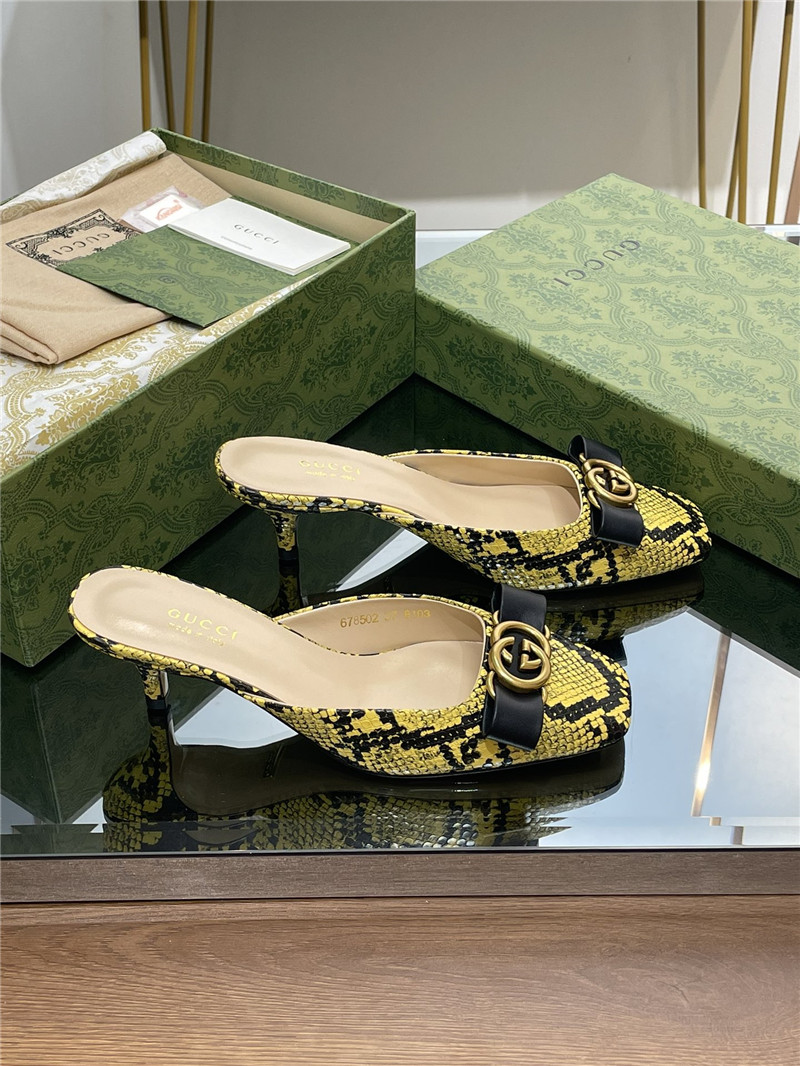 gucci early autumn cat heel Muller slippers - Sneaker Replica Workshop