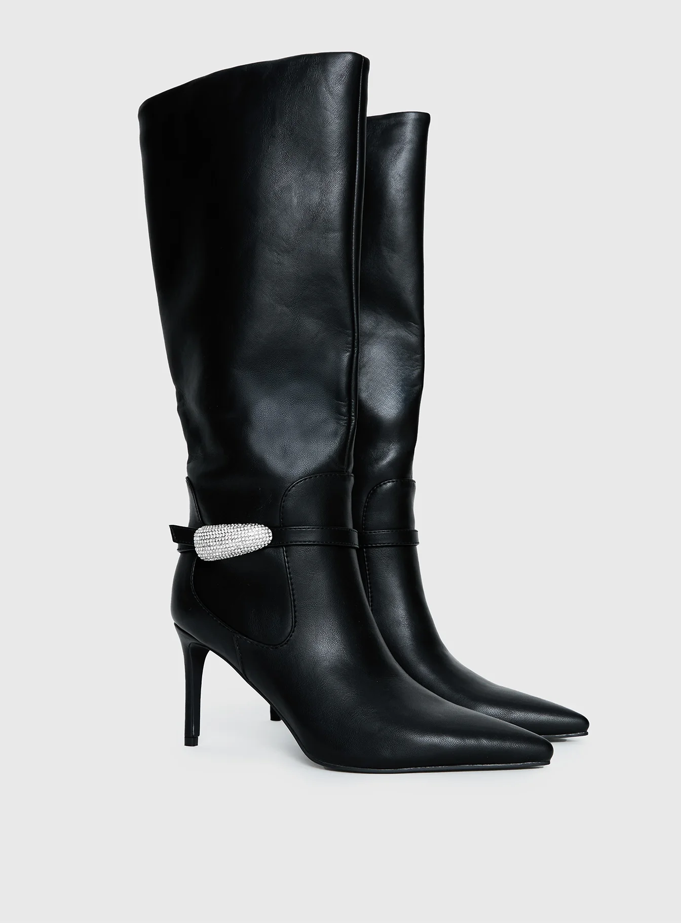 Billini Domineca Knee High Heeled Boots Black