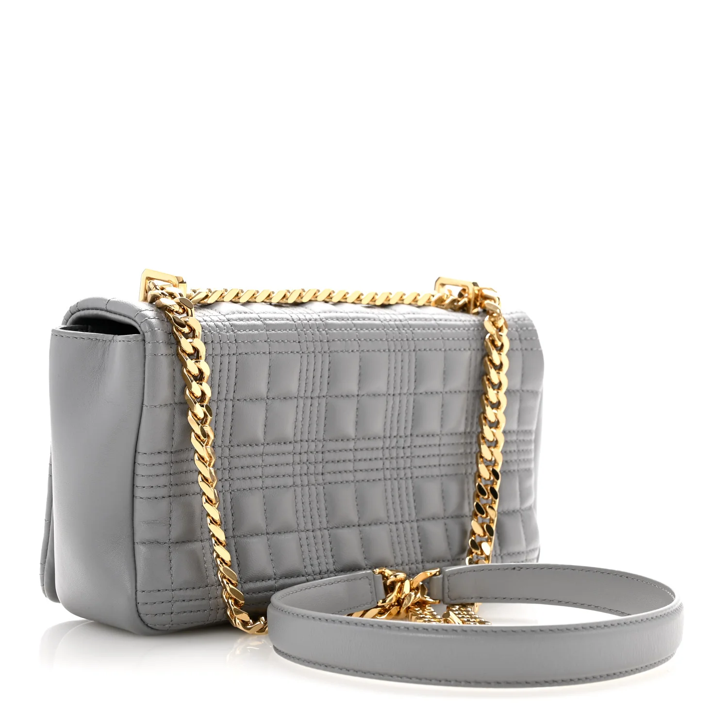 Lambskin Quilted Small Lola Bag Grey - Top Club