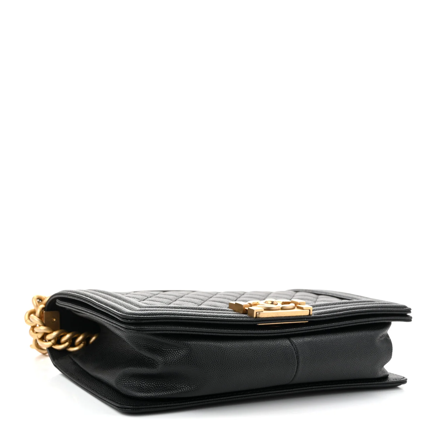 Caviar Quilted Medium Boy Flap Black - Top Club
