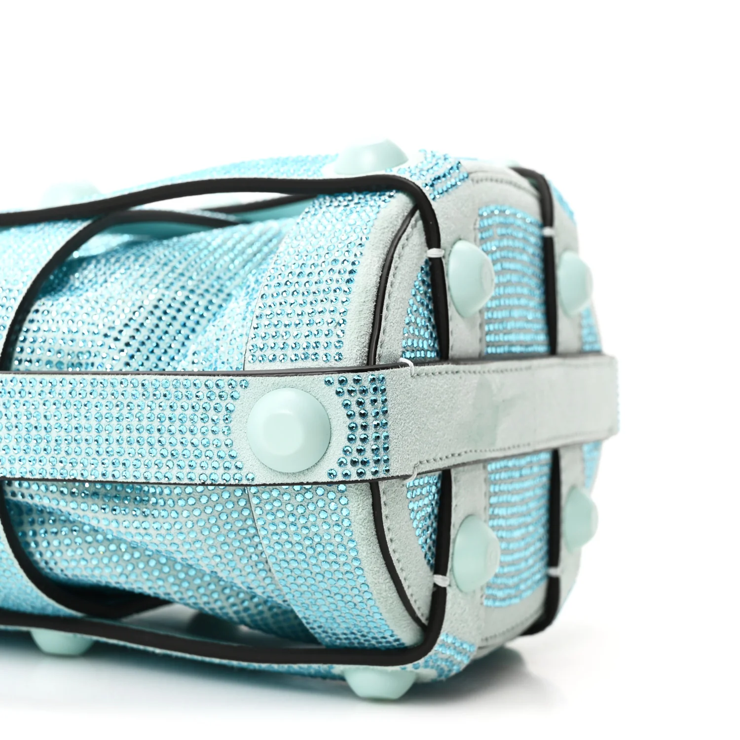 Calfskin Crystal Small Cage Bag Blue - Top Club