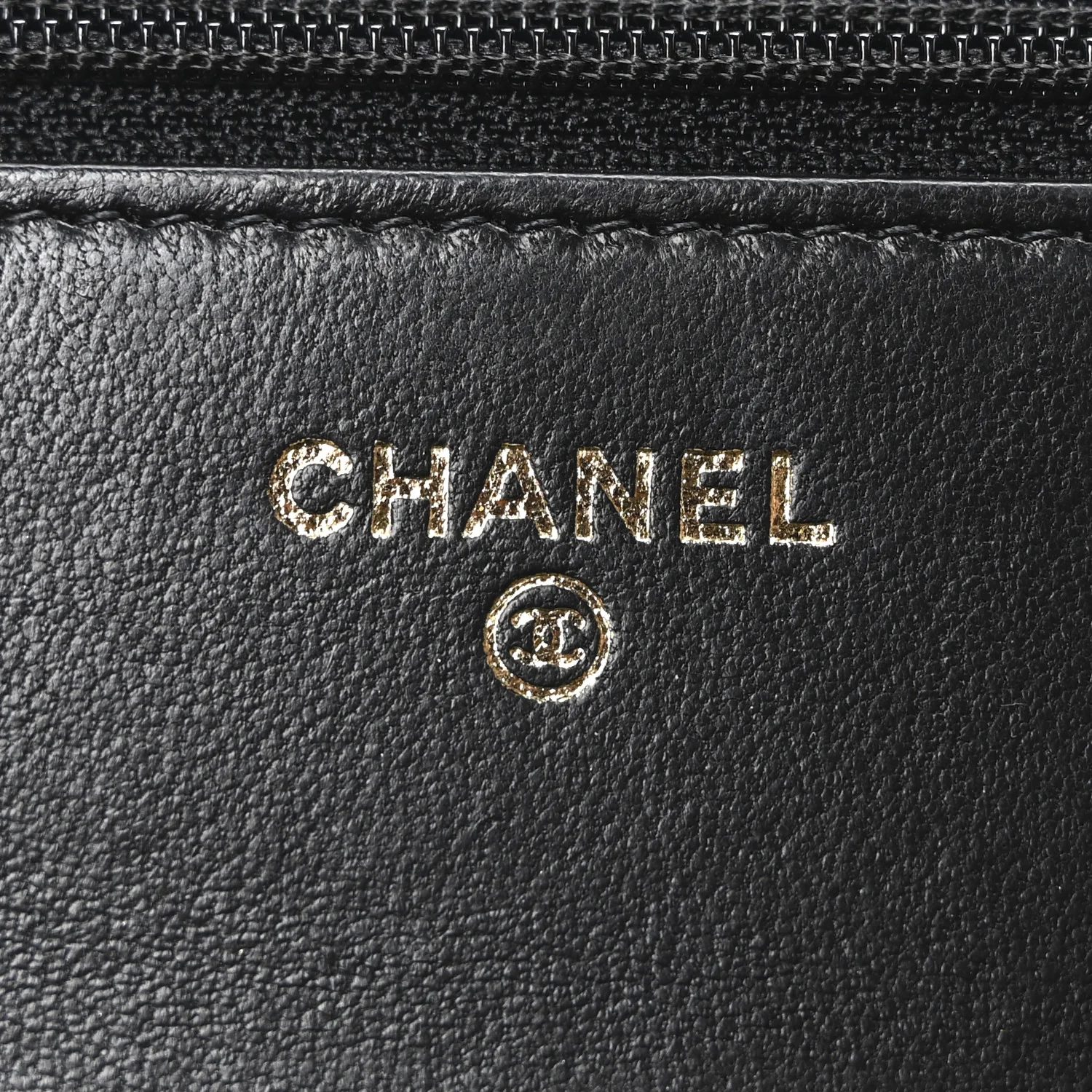 Lambskin Quilted Golden Class Wallet on Chain WOC Black - Top Club
