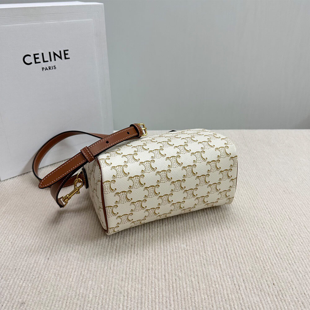 CELINE Small Boston IN Triomphe Canvas and calfskin - Top Club