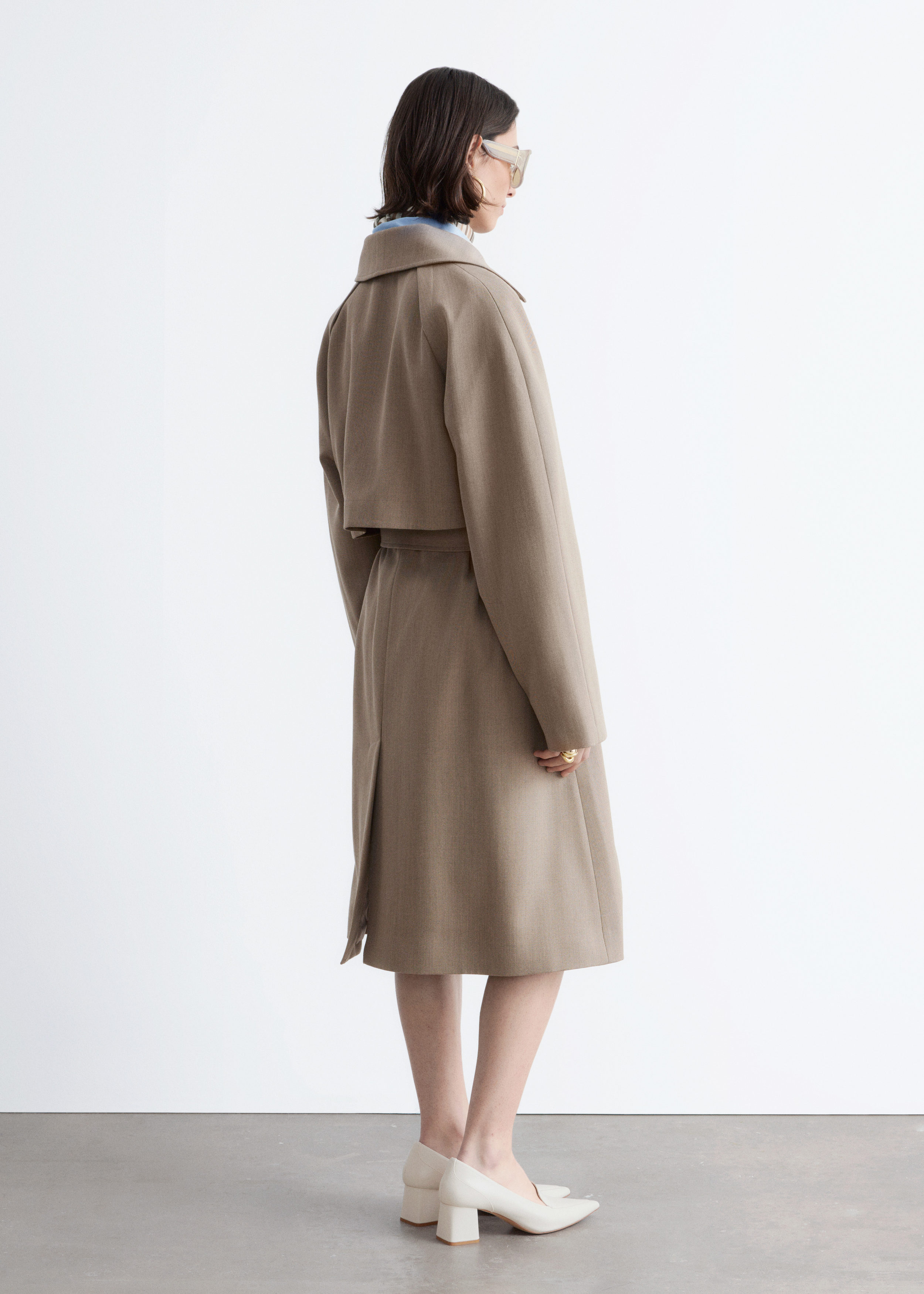 & Other Stories TIE-BELT WOOL TRENCH COAT