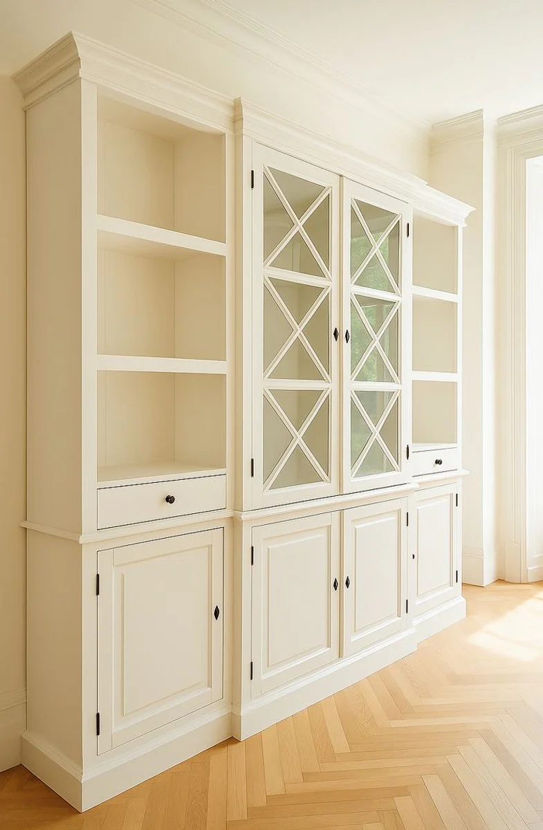 Country house style solid wood cabinet white 220 cm - country house style furniture