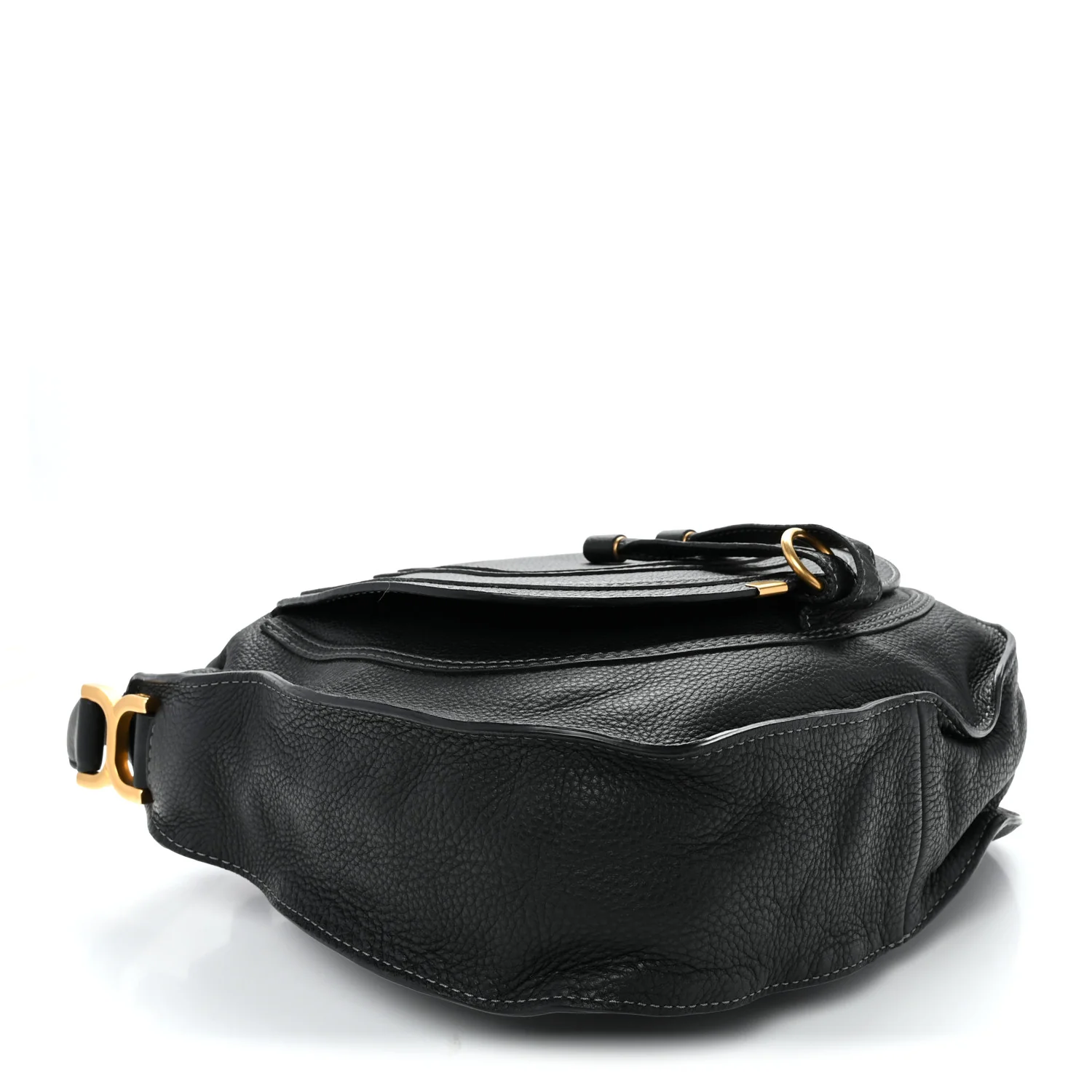 Calfskin Medium Marcie Satchel Black - Top Club