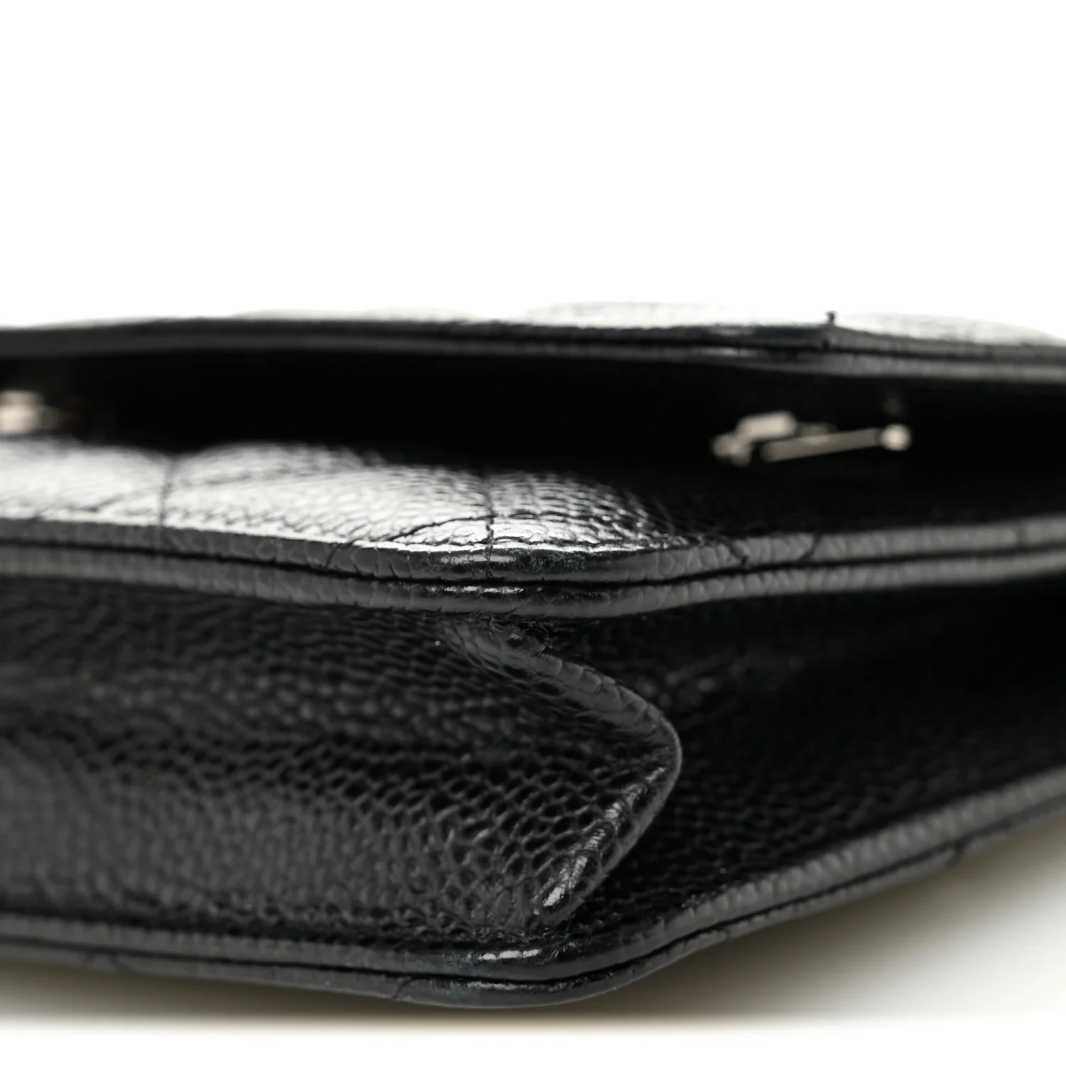 Caviar Quilted Wallet on Chain WOC Black - Top Club