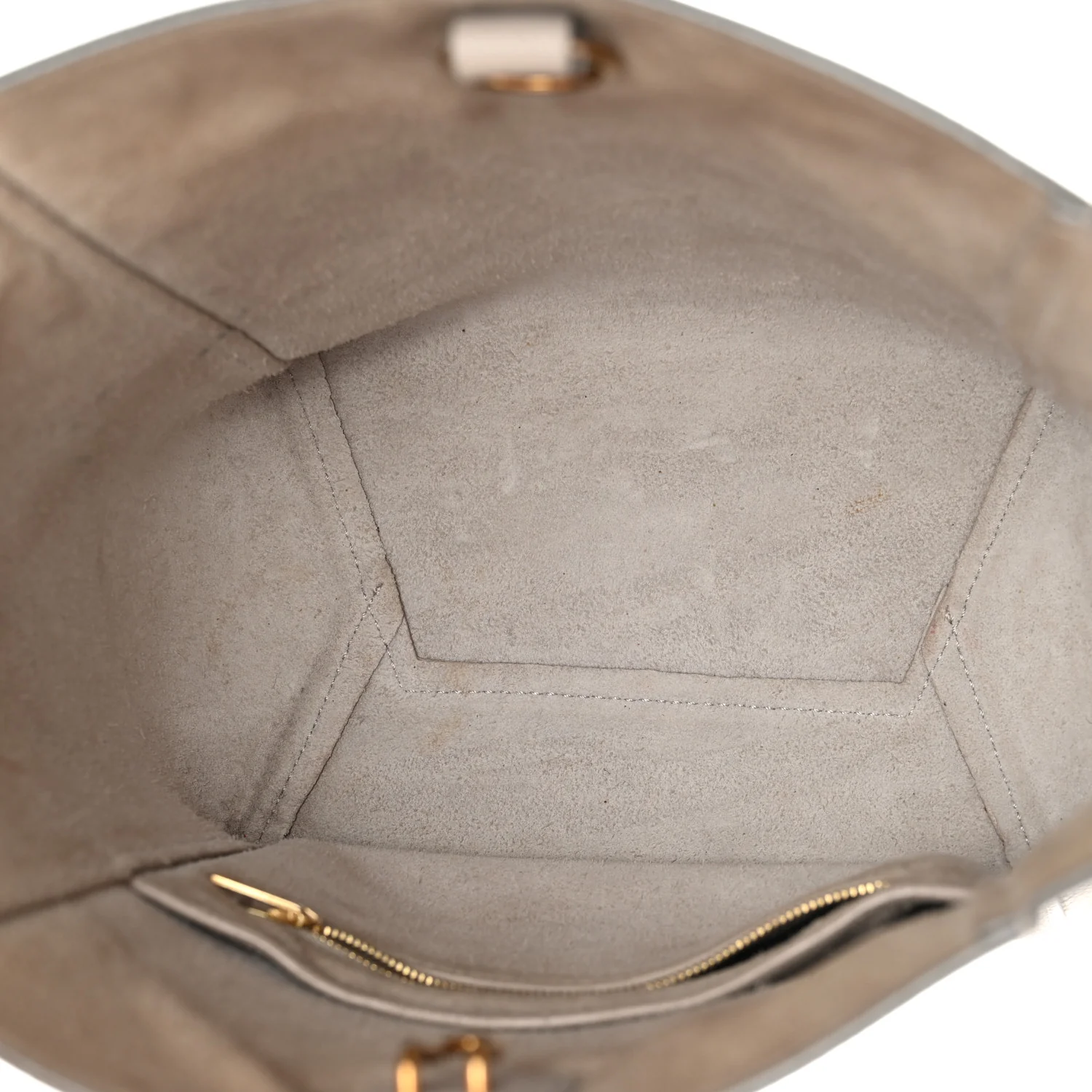 Soft Grained Calfskin Small Sangle Bucket Bag Light Taupe - Top Club