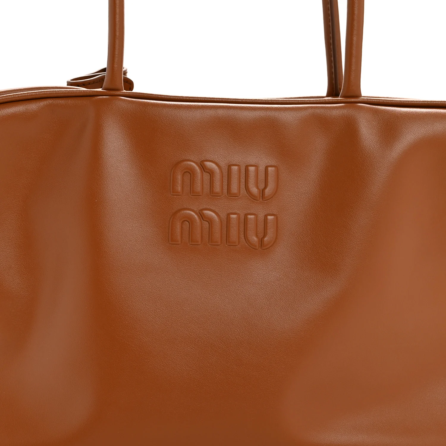 Soft Calf Softy Large Beau Top Handle Bag Cognac - Top Club