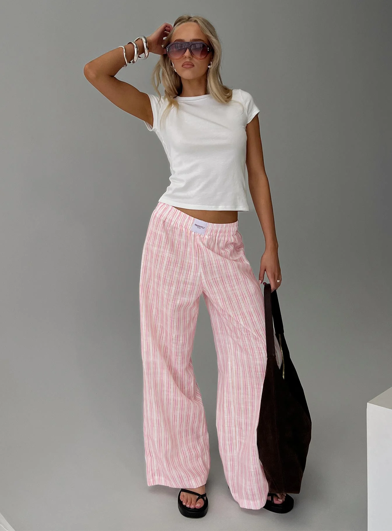 Beach House Pants Pink Stripe