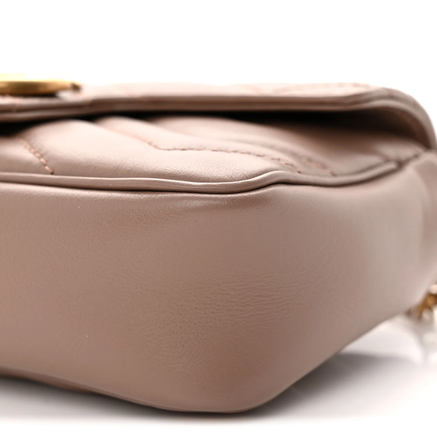 Calfskin Matelasse Super Mini GG Marmont Shoulder Bag Porcelain Rose - Top Club