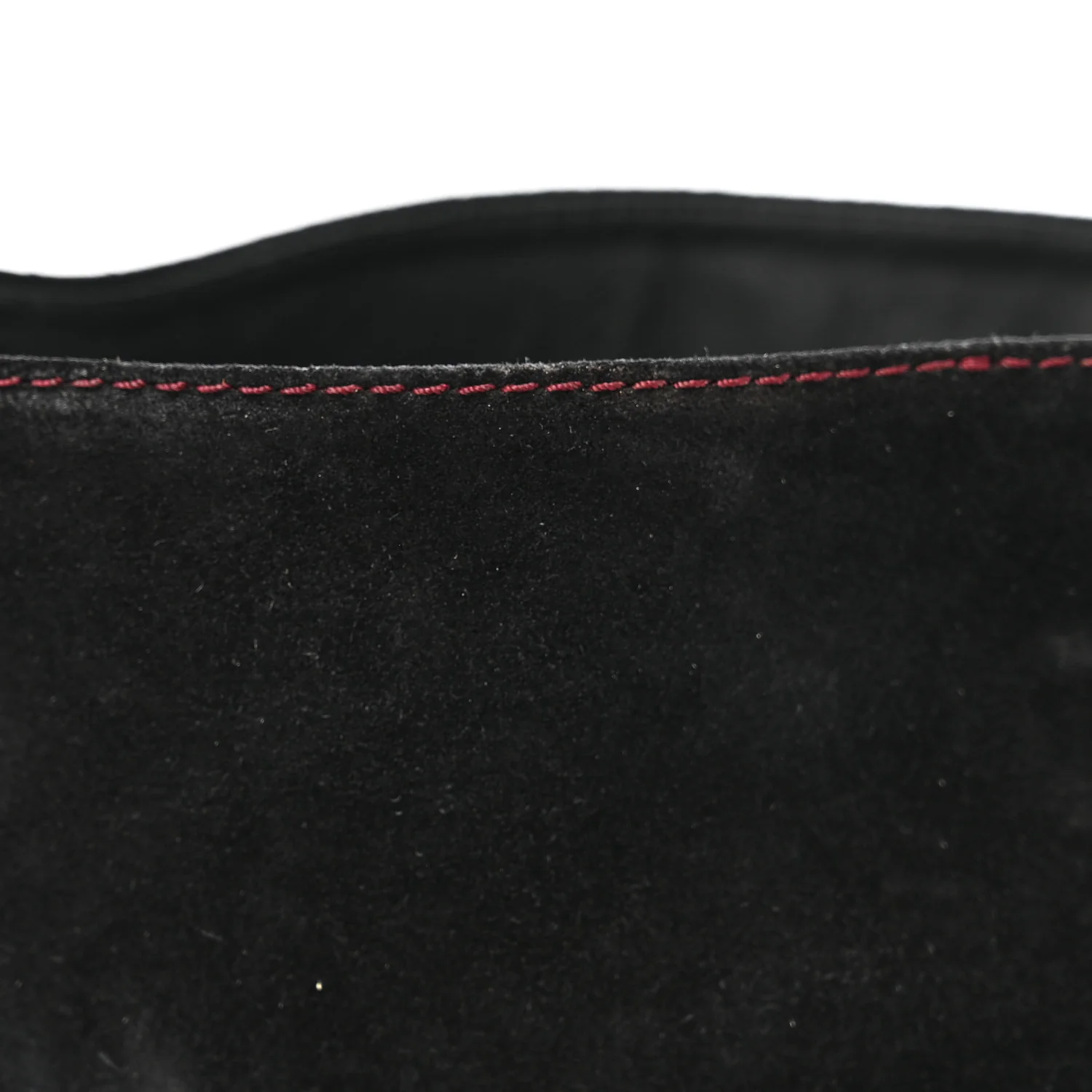 Suede Calfskin Chain Around High Boots 41 Black - Top Club