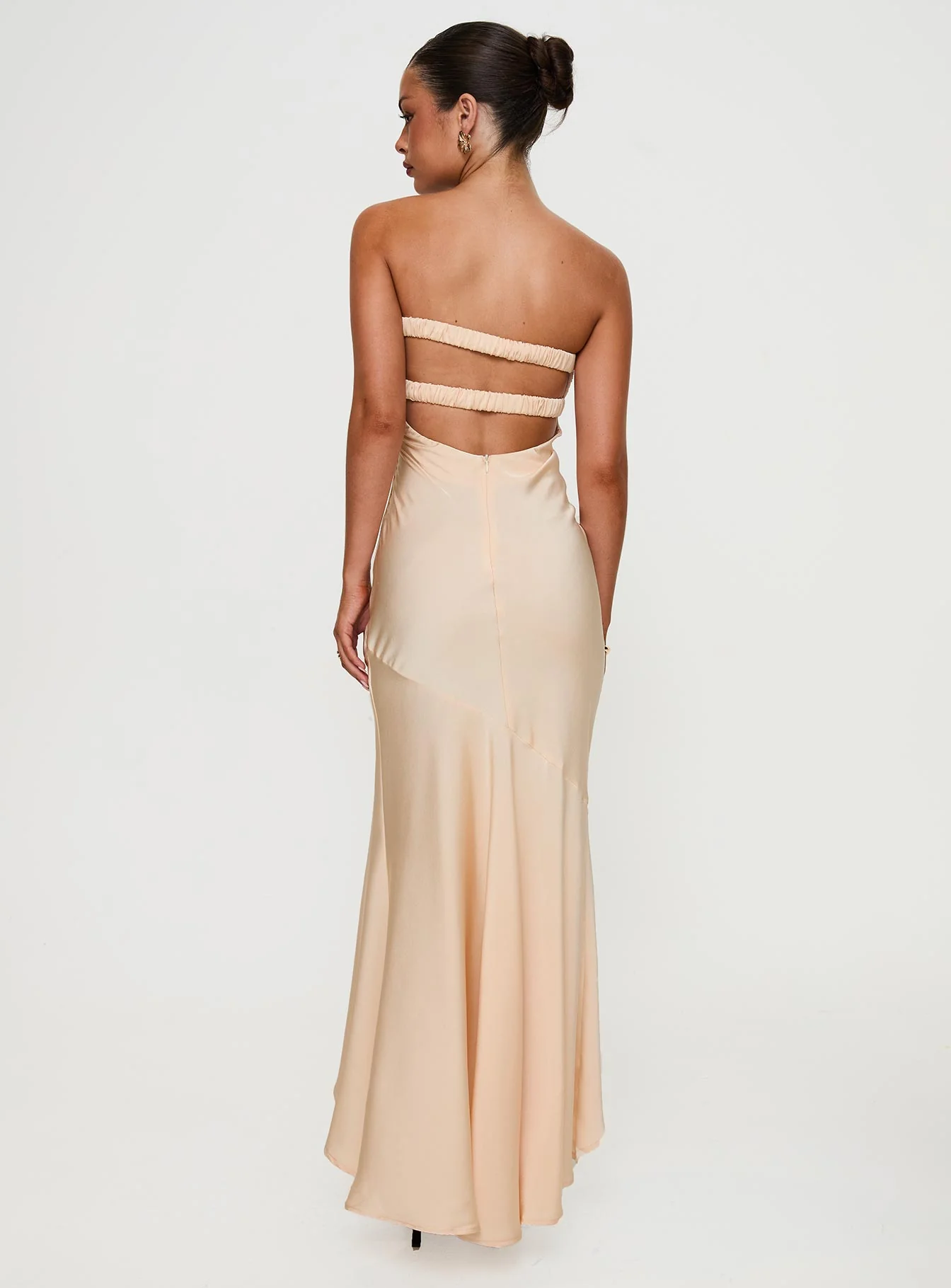 Stand A Chance Twist Detail Maxi Dress Champagne