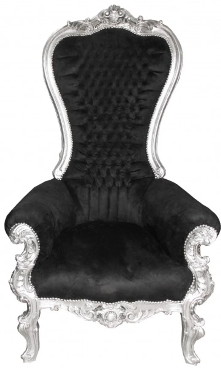 Baroque throne chair Majestic Mod1 black/silver - giant chair - throne chair Tron