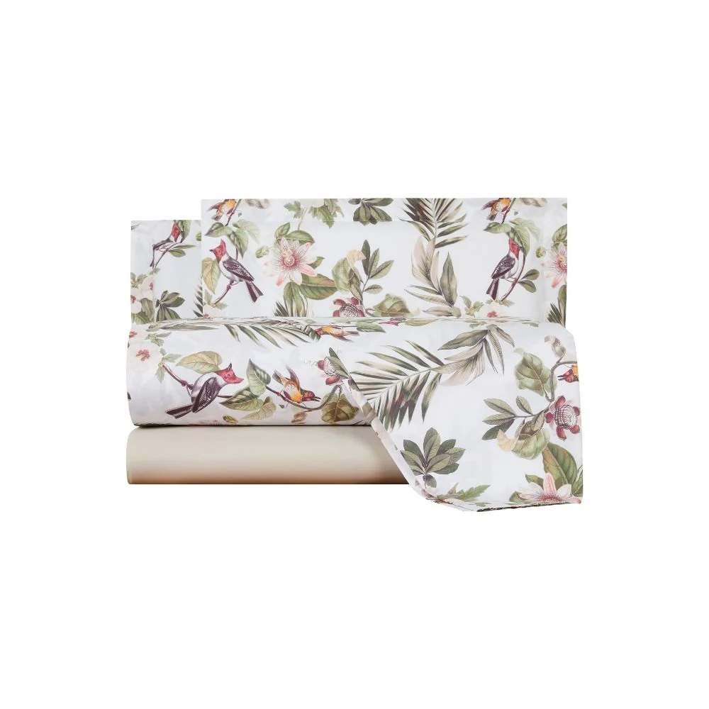 Completo Lenzuola In Percalle Exotica Matrimoniale