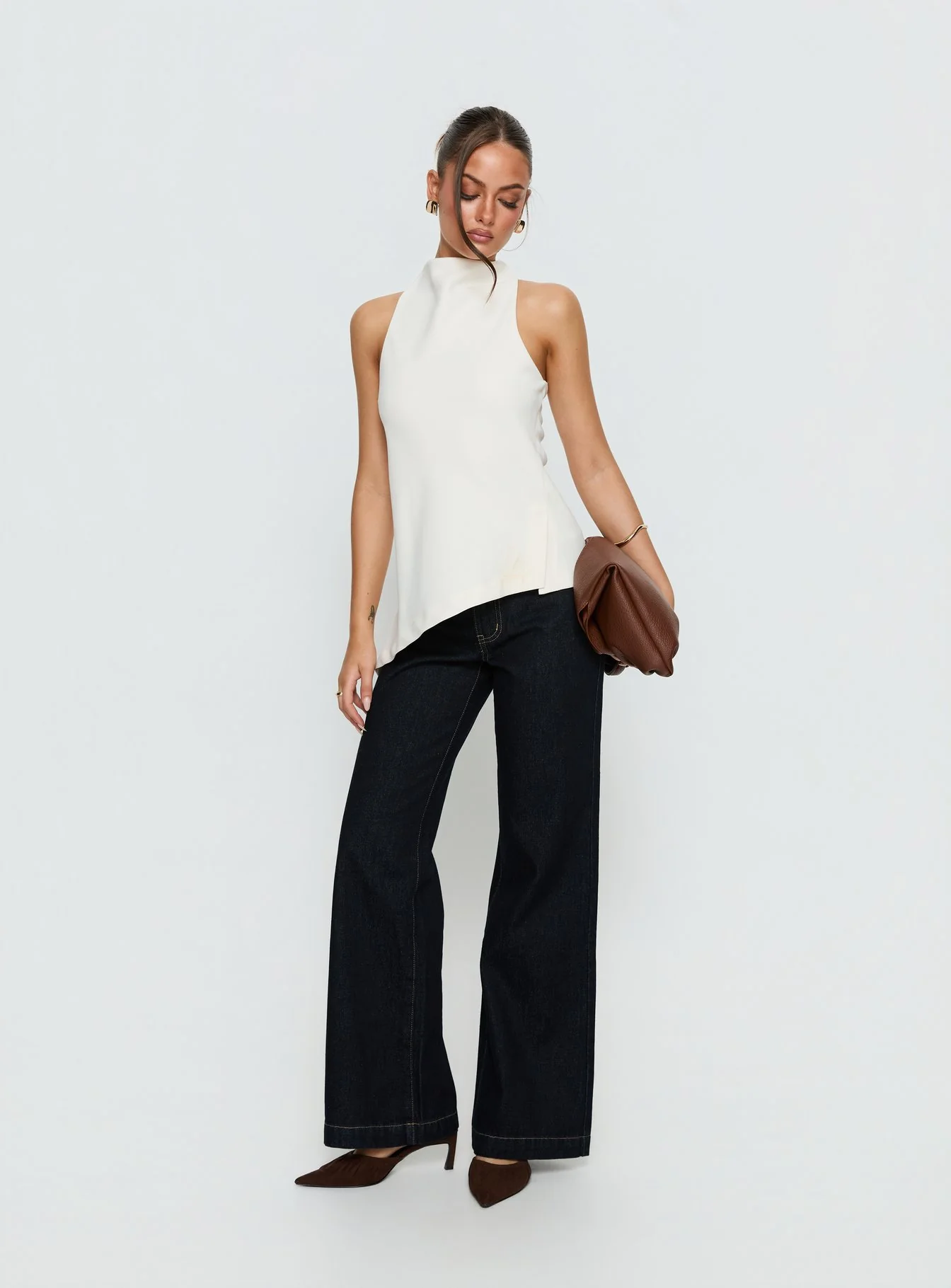 Days Get Dark Asymmetrical Top Cream