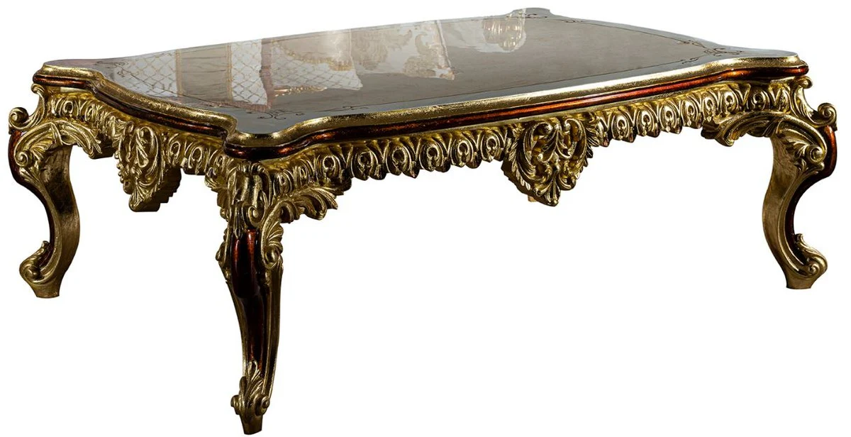 Luxury Baroque Living Room Set Gray / Red / Gold - 2 Sofas & 2 Armchairs & 1 Coffee Table - Living Room Furniture in Baroque Style - Noble & Magnificent