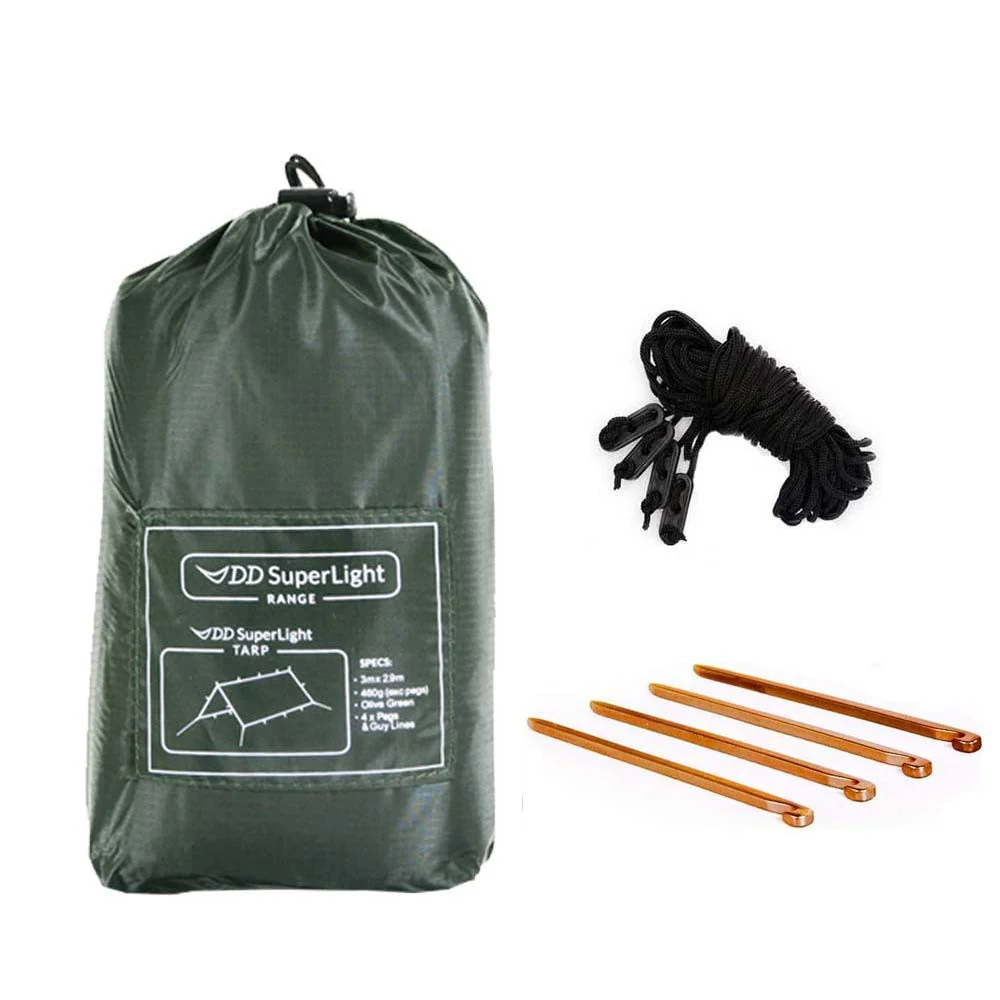 DD Hammocks Superlight Tarp 3x2.9 - Verde oliva - Toldo Bushcraft