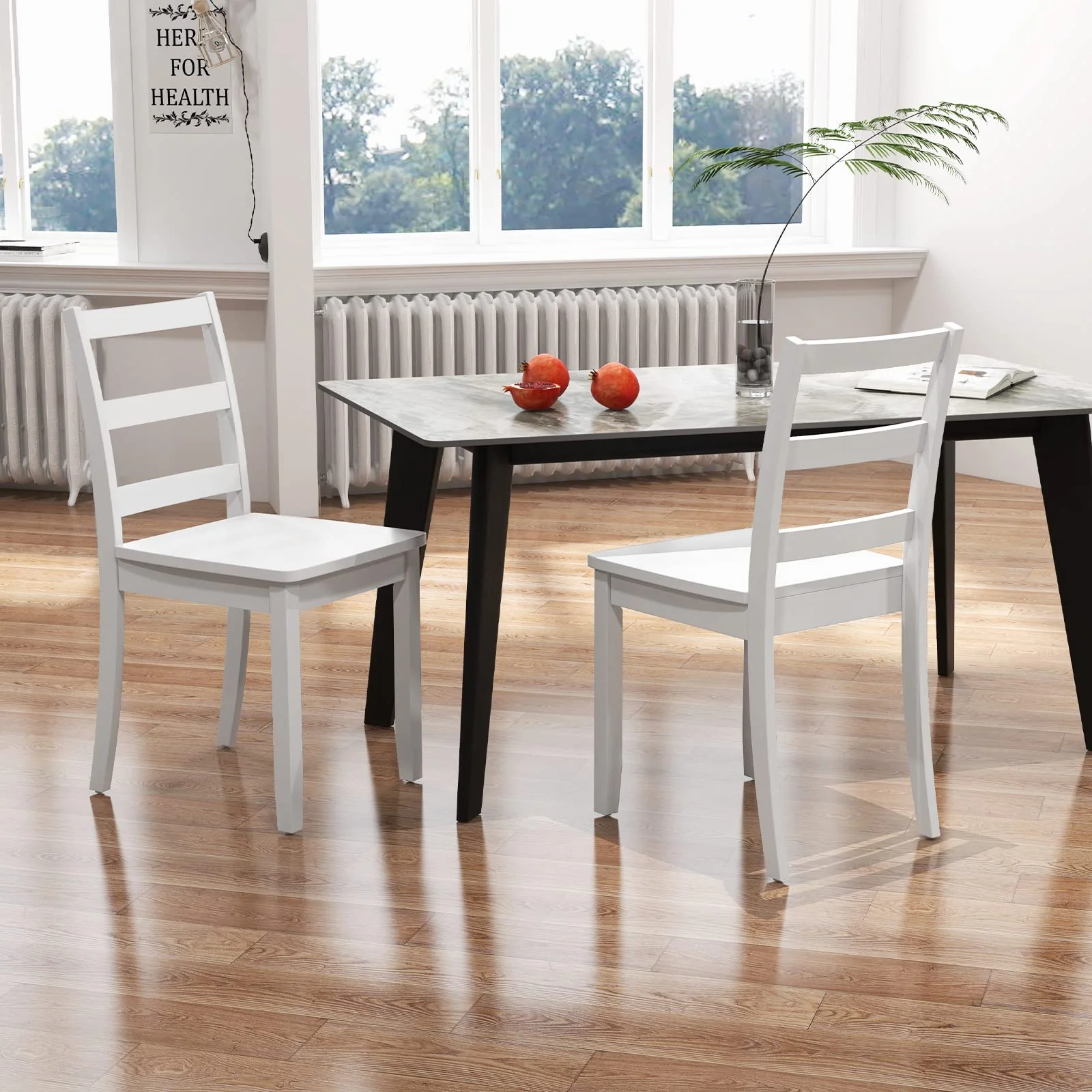 BEFOUNDLOVELY Wood Dining Chairs Set of 2/4 with Solid Rubber Wood Legs, Non-Slip Foot Pads