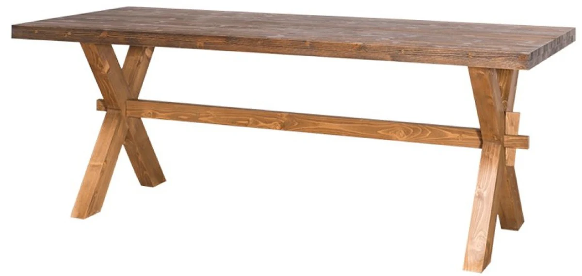 Country house style solid wood dining table / kitchen table brown 210 x 90 x H. 78 cm - country house style kitchen furniture