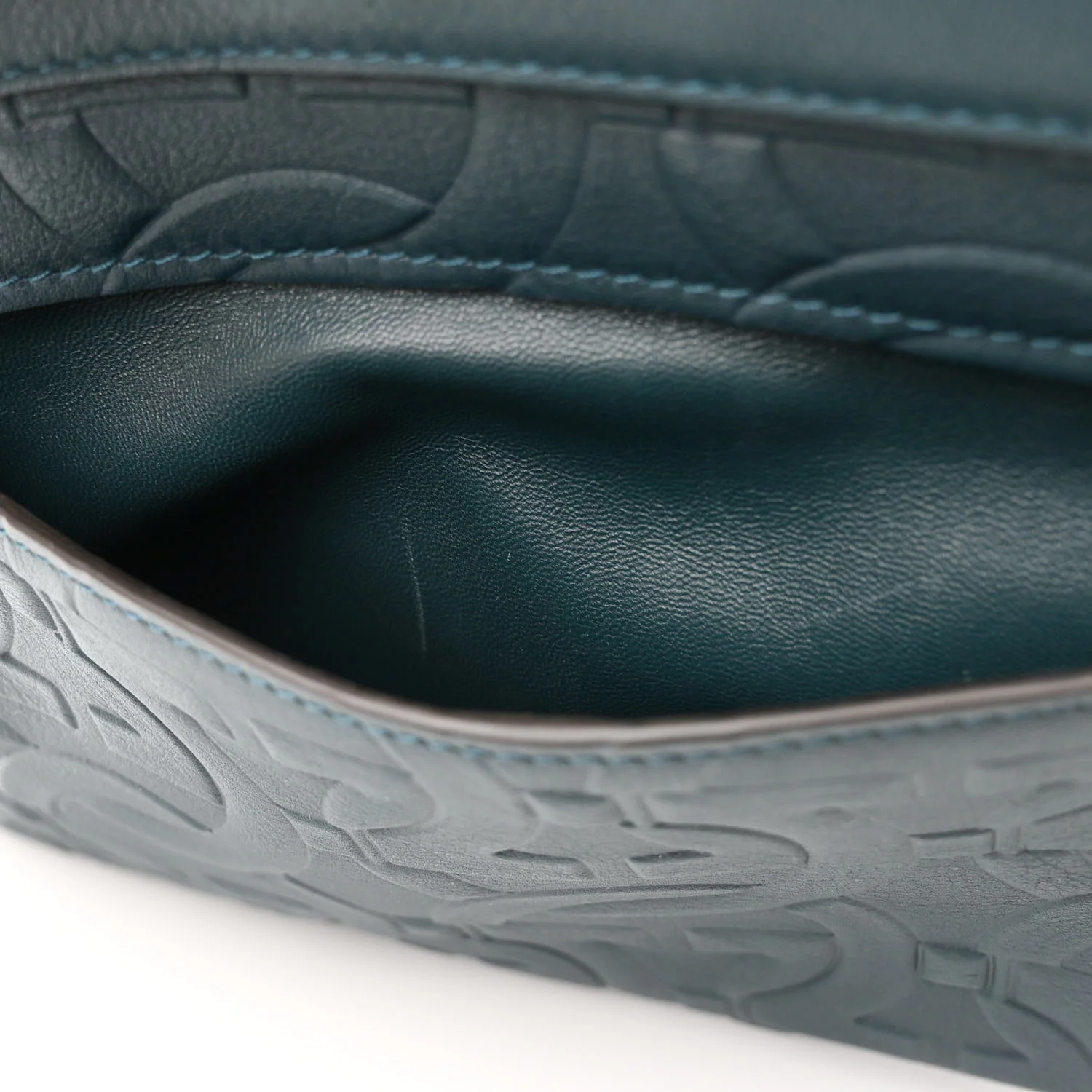 Calfskin Embossed Small Margot Top Handle Divisa Green - Top Club