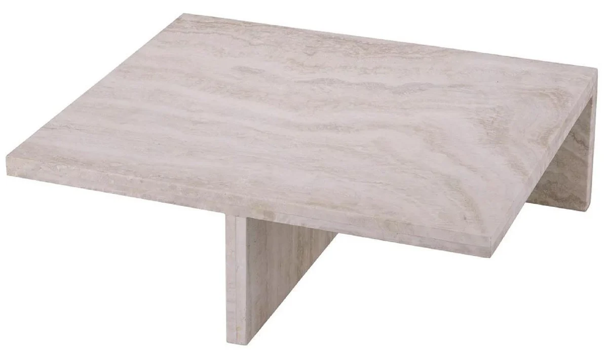 Luxury travertine coffee table beige 70 x 60 x H. 23.5 cm - natural stone living room table - living room furniture - natural stone furniture - travertine furniture - luxury furniture - luxury furnishings