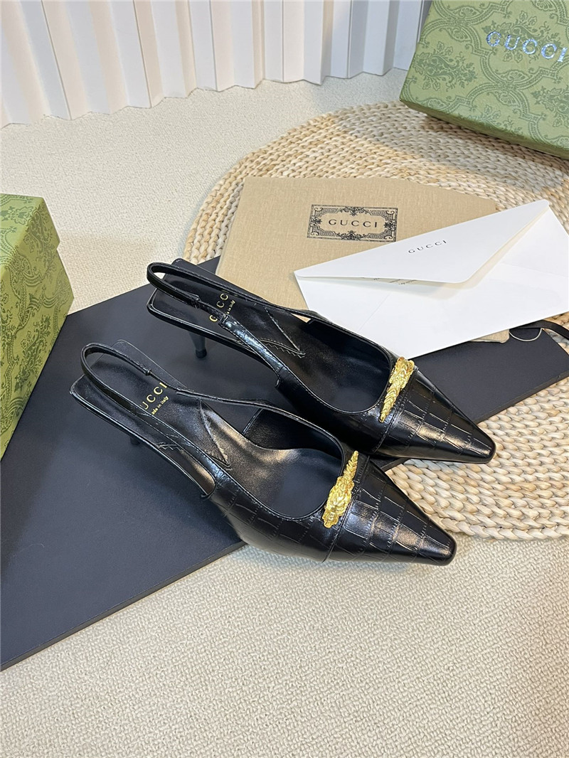 gucci women s pointed toe metal buckle shoes - Sneaker Replica Workshop