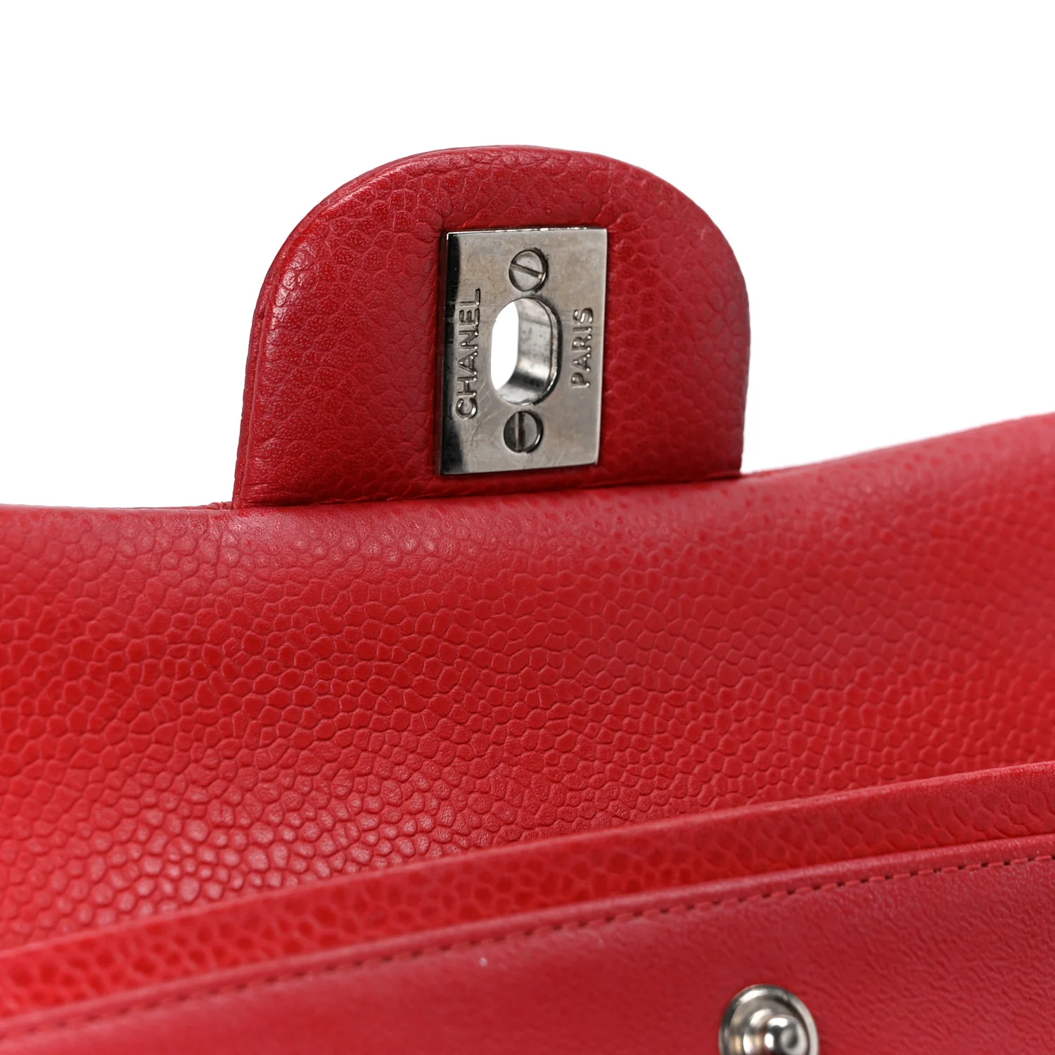 Caviar Quilted Medium Double Flap Red - Top Club