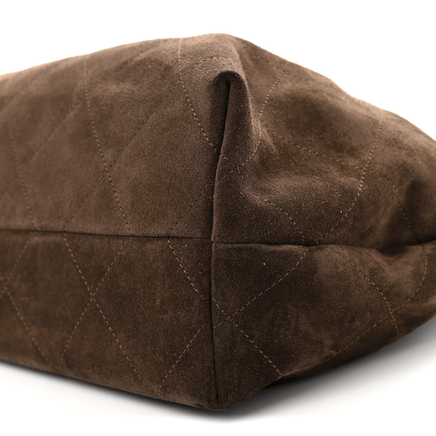 Suede Calfskin Lambskin Quilted Large Maxi Hobo Dark Brown - Top Club