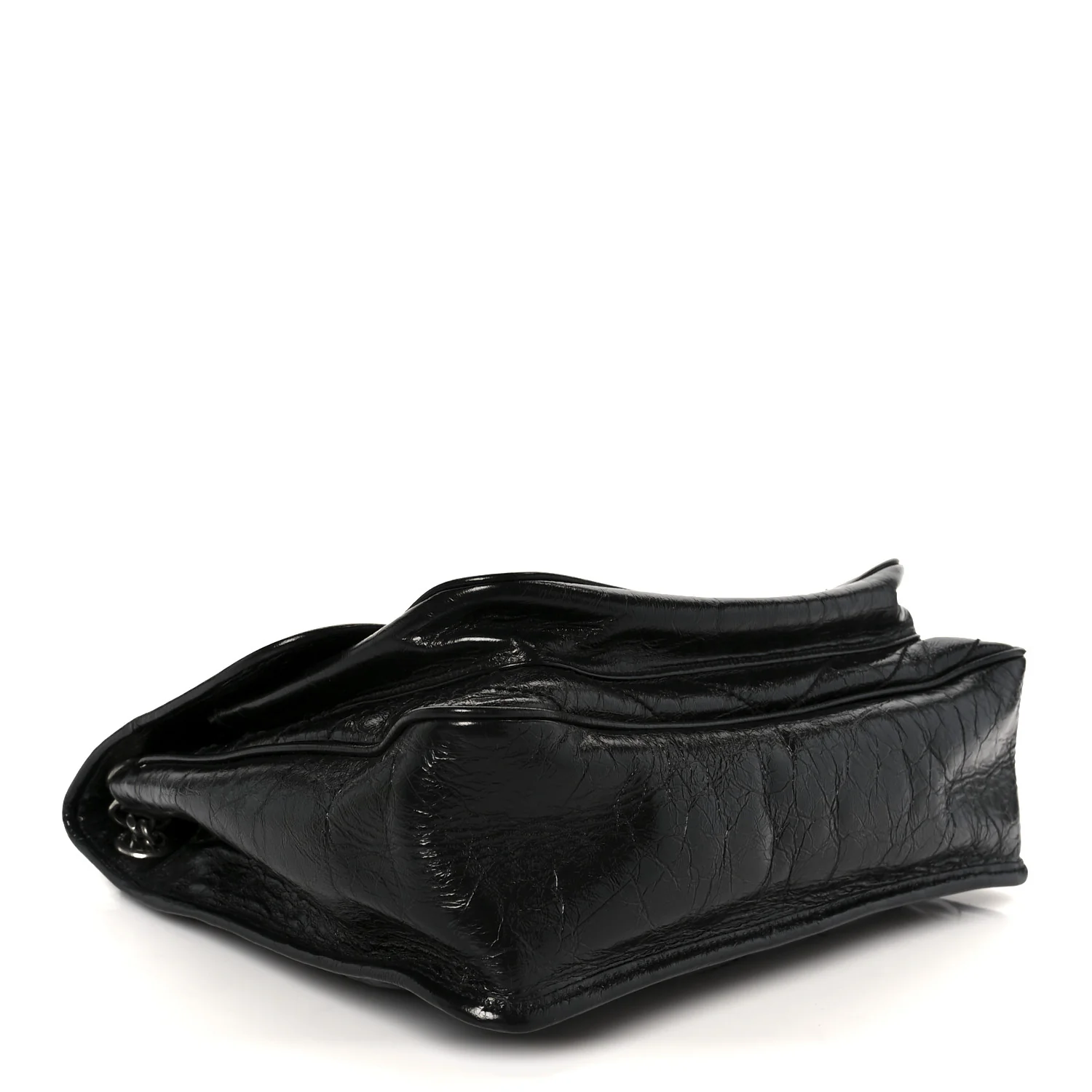 Crinkled Calfskin Matelasse Monogram Large Niki Chain Satchel Black - Top Club