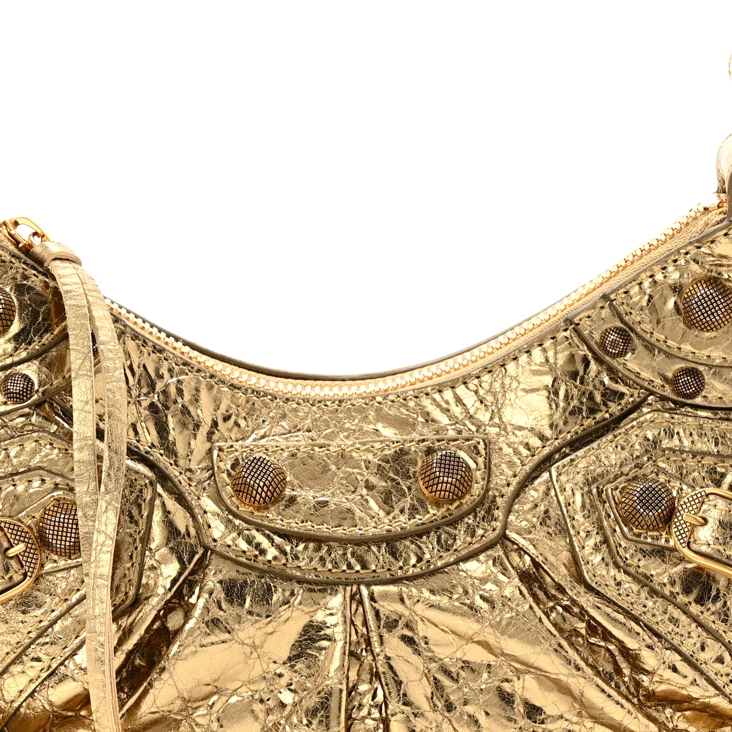 Metallic Agneau Arena Le Cagole Shoulder Bag XS Gold - Top Club