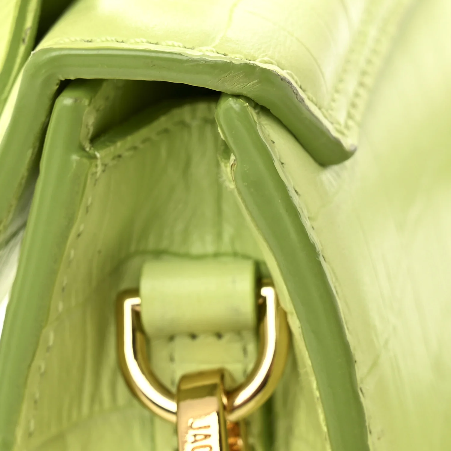 Calfskin Crocodile Embossed Le Chiquito Light Green - Top Club