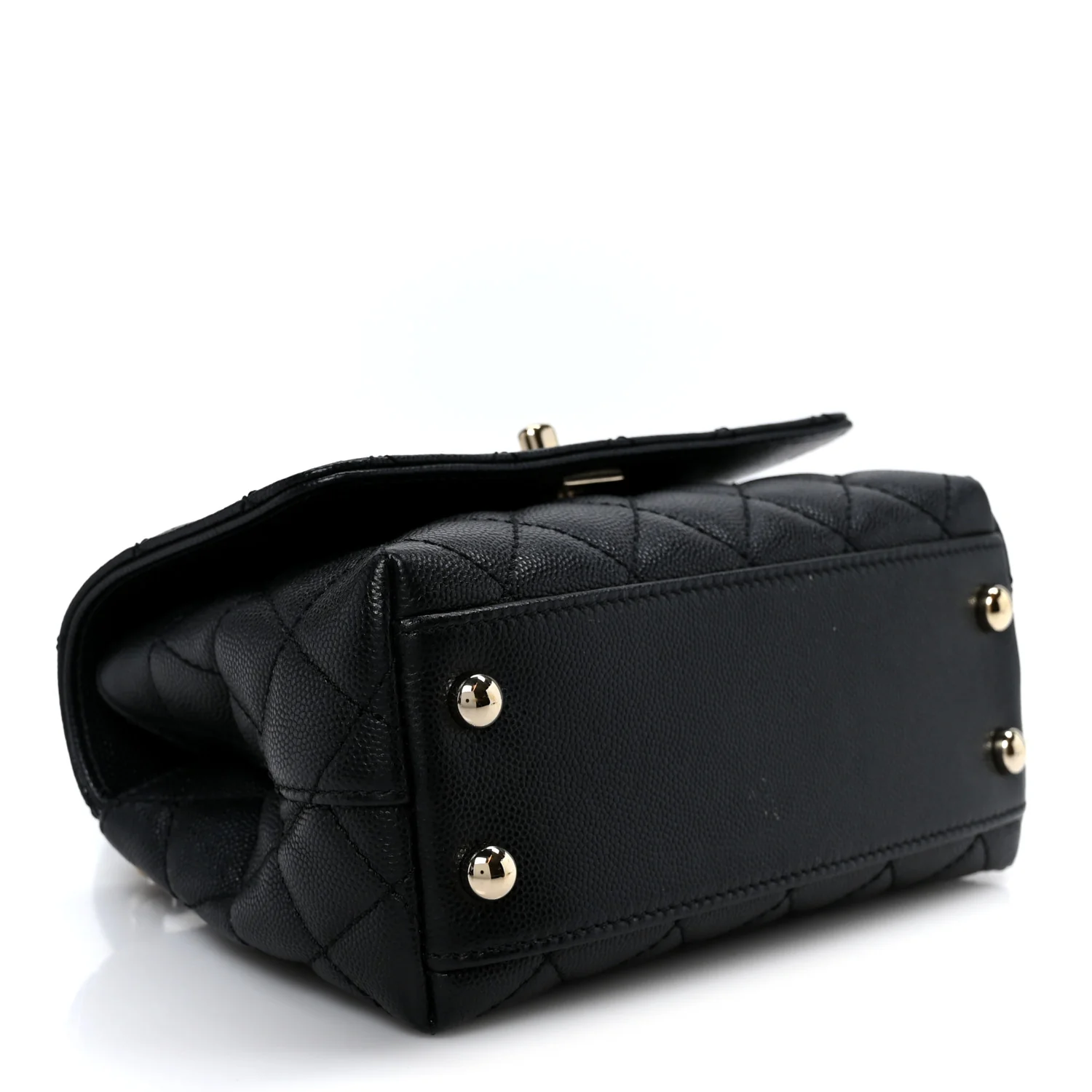 Caviar Quilted Extra Mini Coco Handle Flap Black - Top Club
