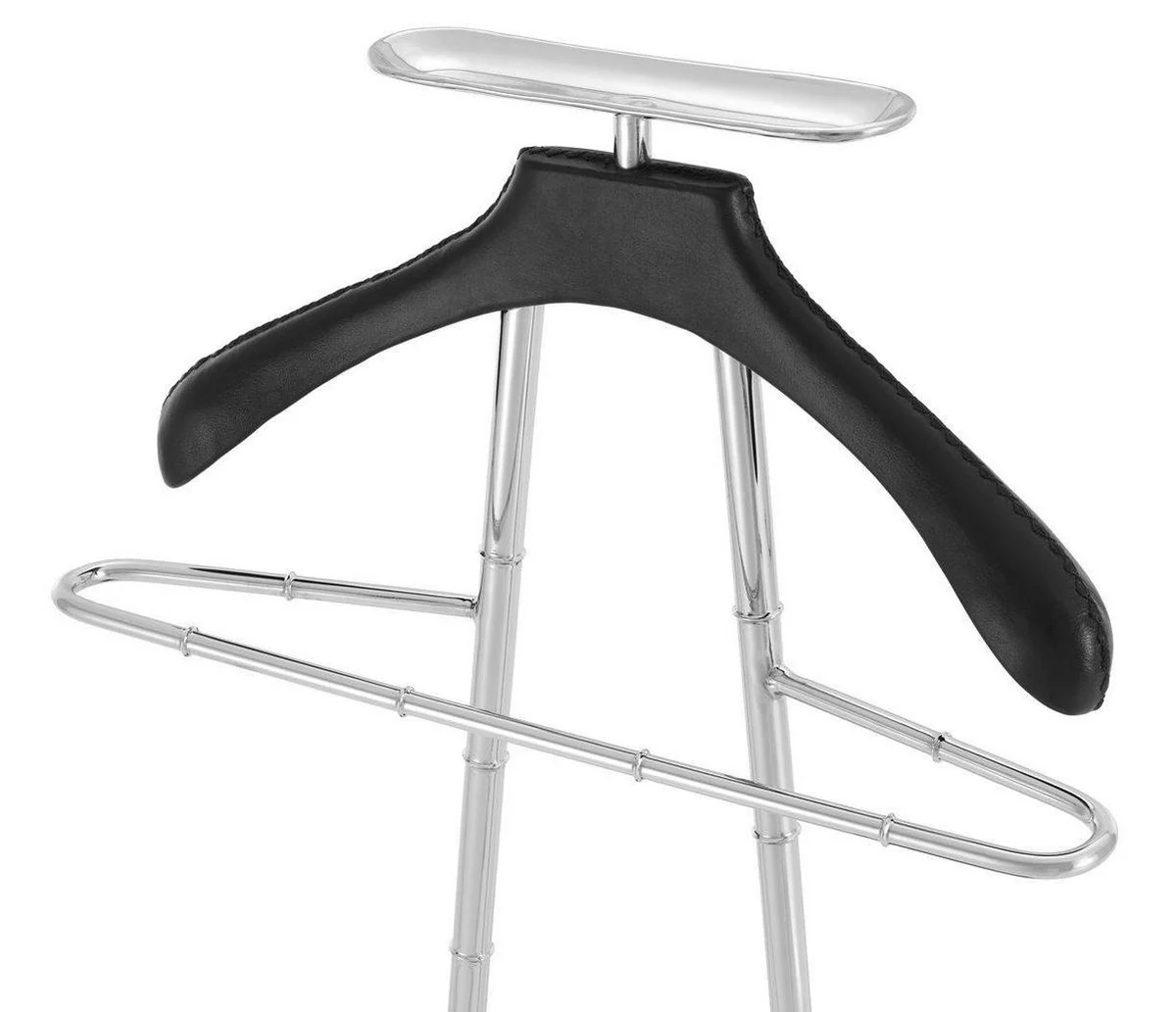 Luxury Dressboy Silver / Black 50.5 x 31 x H. 117 cm - Clothes Rack Coat Rack Suit Rack Mute Valet Valet - Luxury Accessories