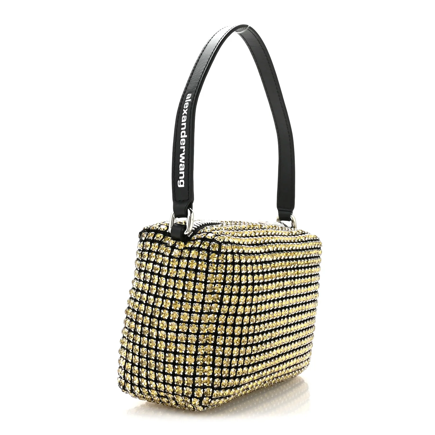 Mesh Crystal Rhinestone Mini Heiress Pouch Porcelain - Top Club