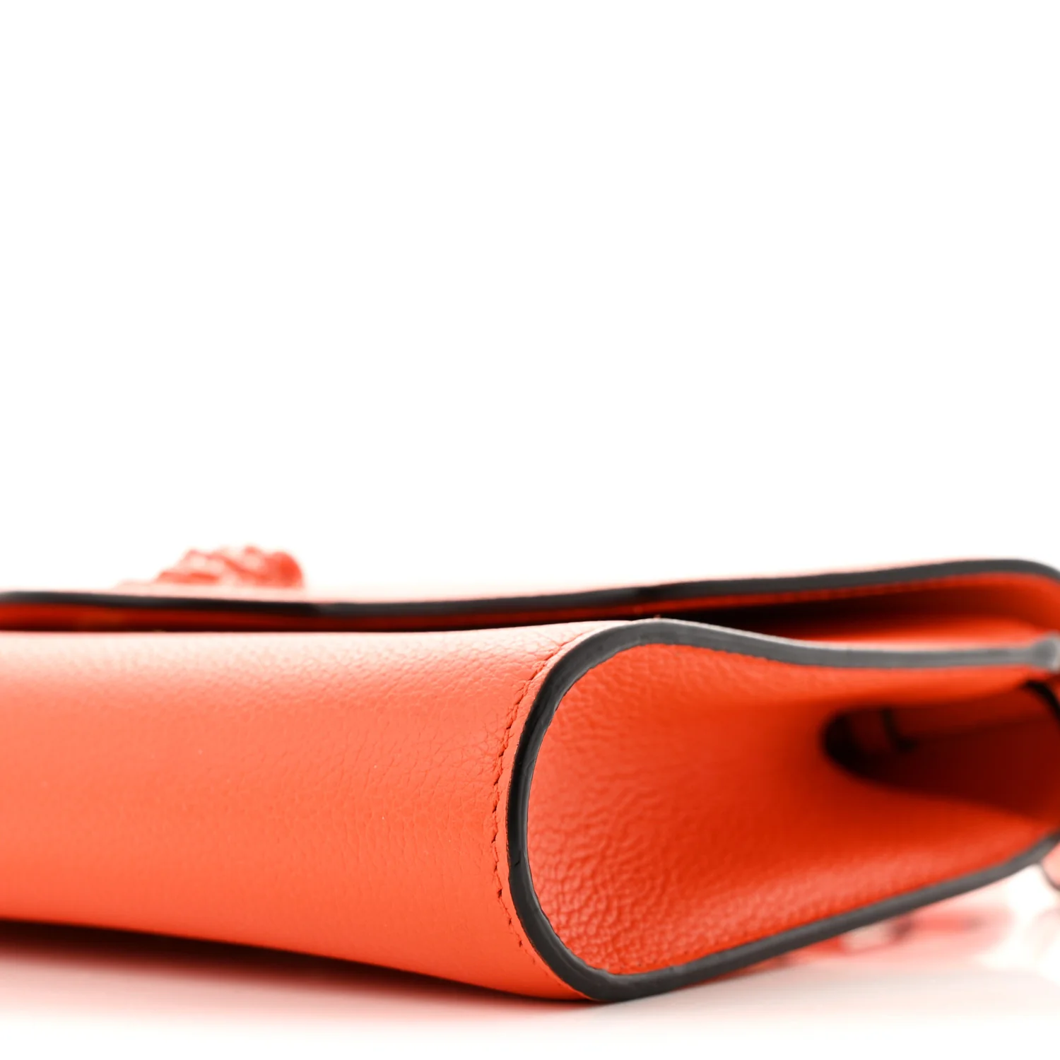 Grained Calfskin La Medusa Crossbody Bag Orange - Top Club