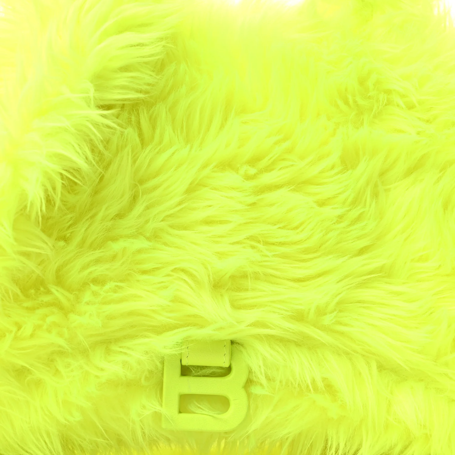 Faux Fur Medium Fluffy Hourglass Top Handle Bag Fluo Yellow - Top Club