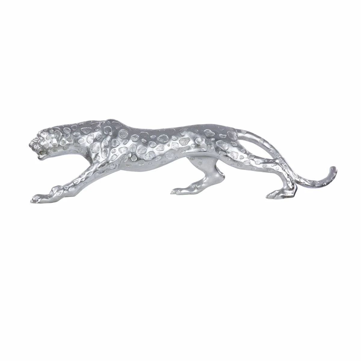 Decorative sculpture cheetah silver 80 cm - decorative accessories