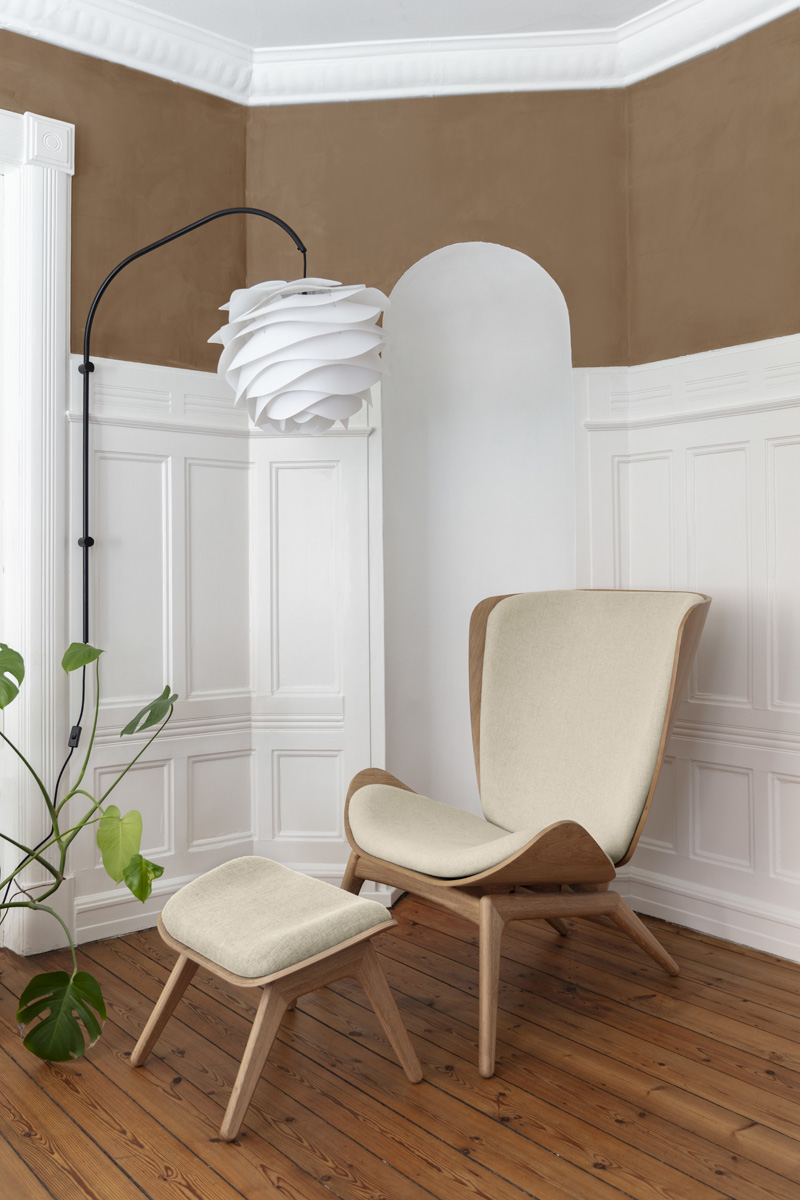 Ottoman houten voetenbank The Reader - naturel eiken Teddy White