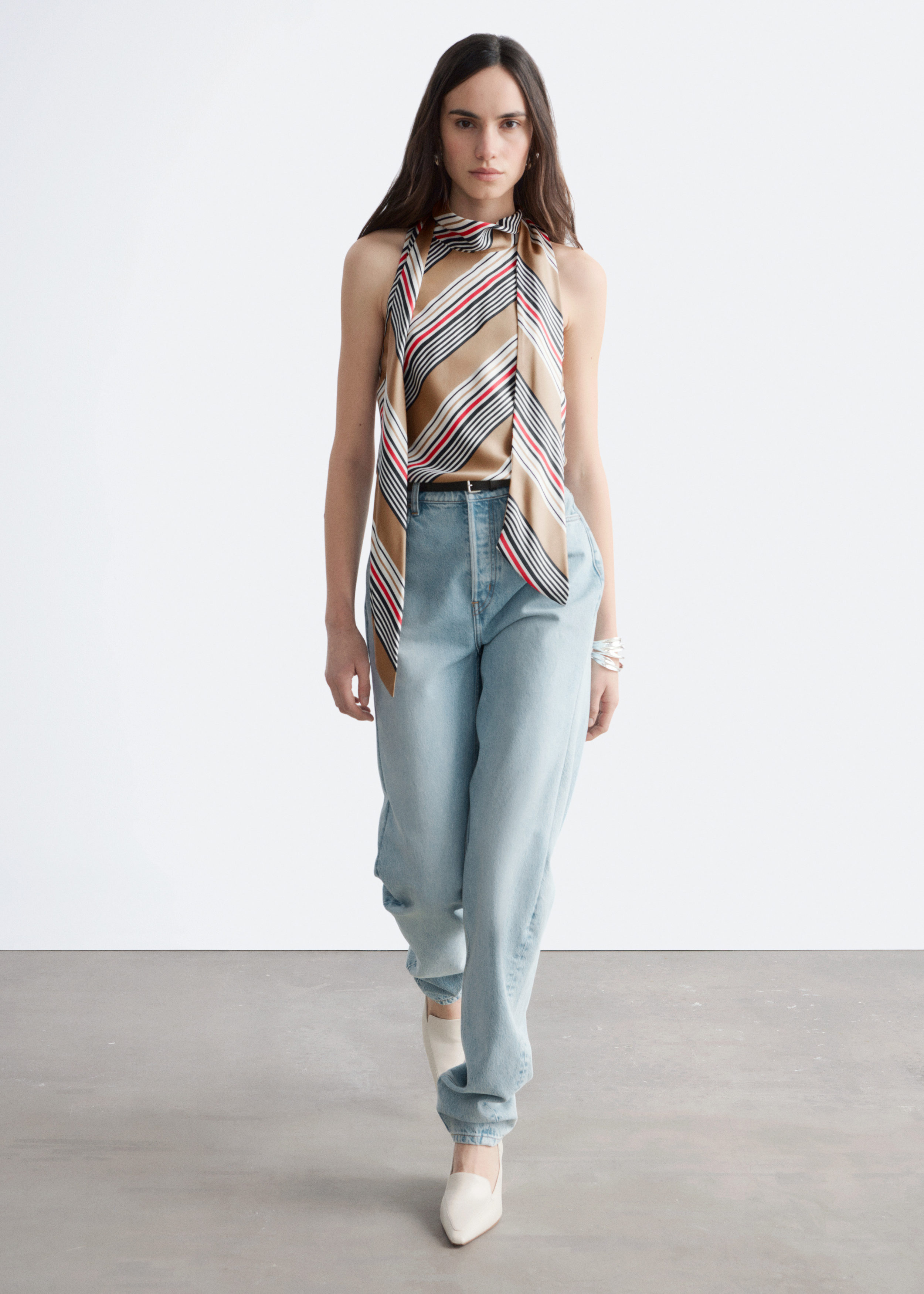 & Other Stories SCARF-NECK SILK TOP