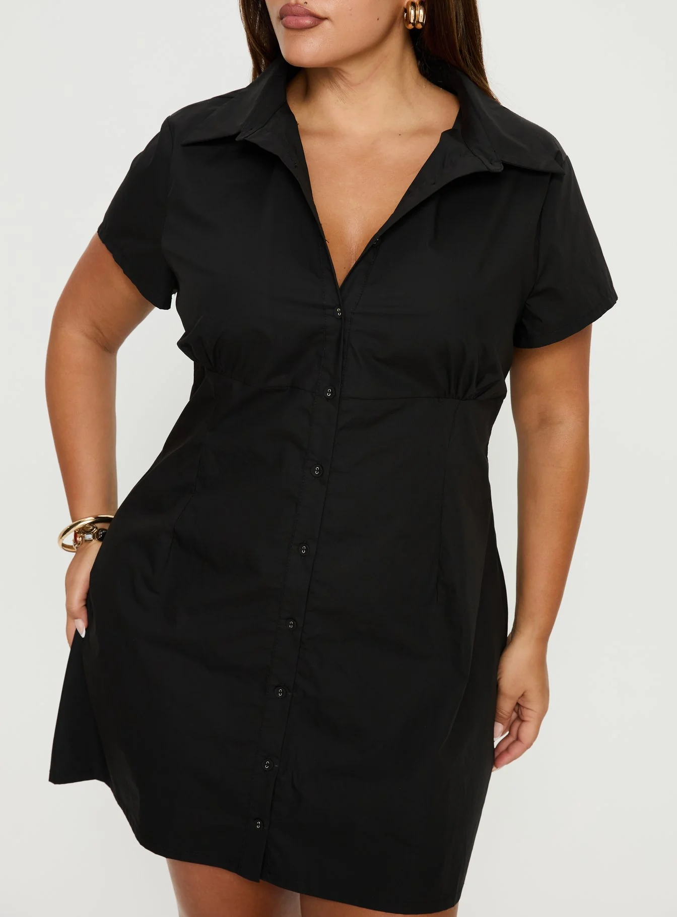Motley Mini Dress Black Curve