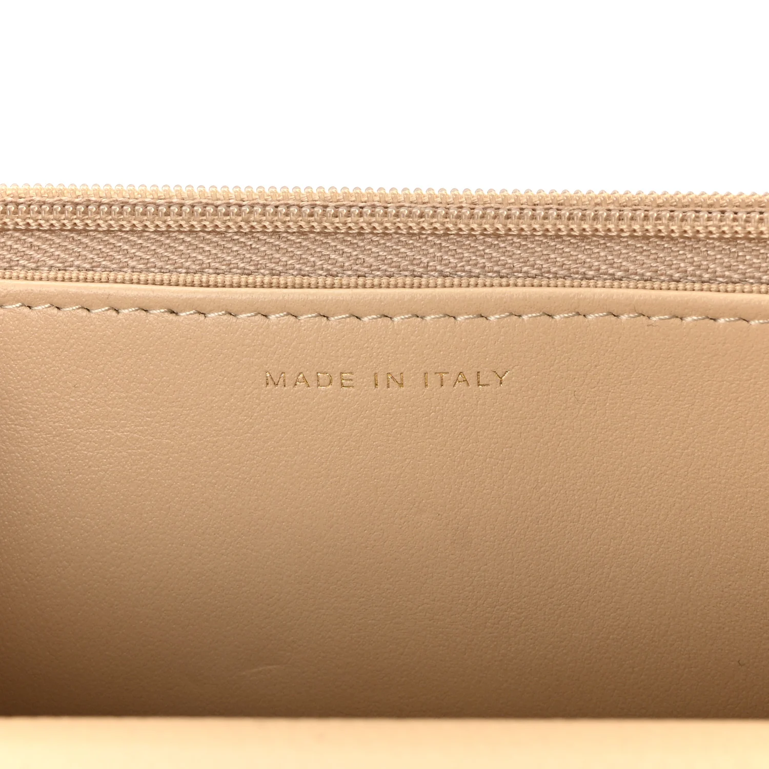 Caviar Quilted Wallet on Chain WOC Beige - Top Club
