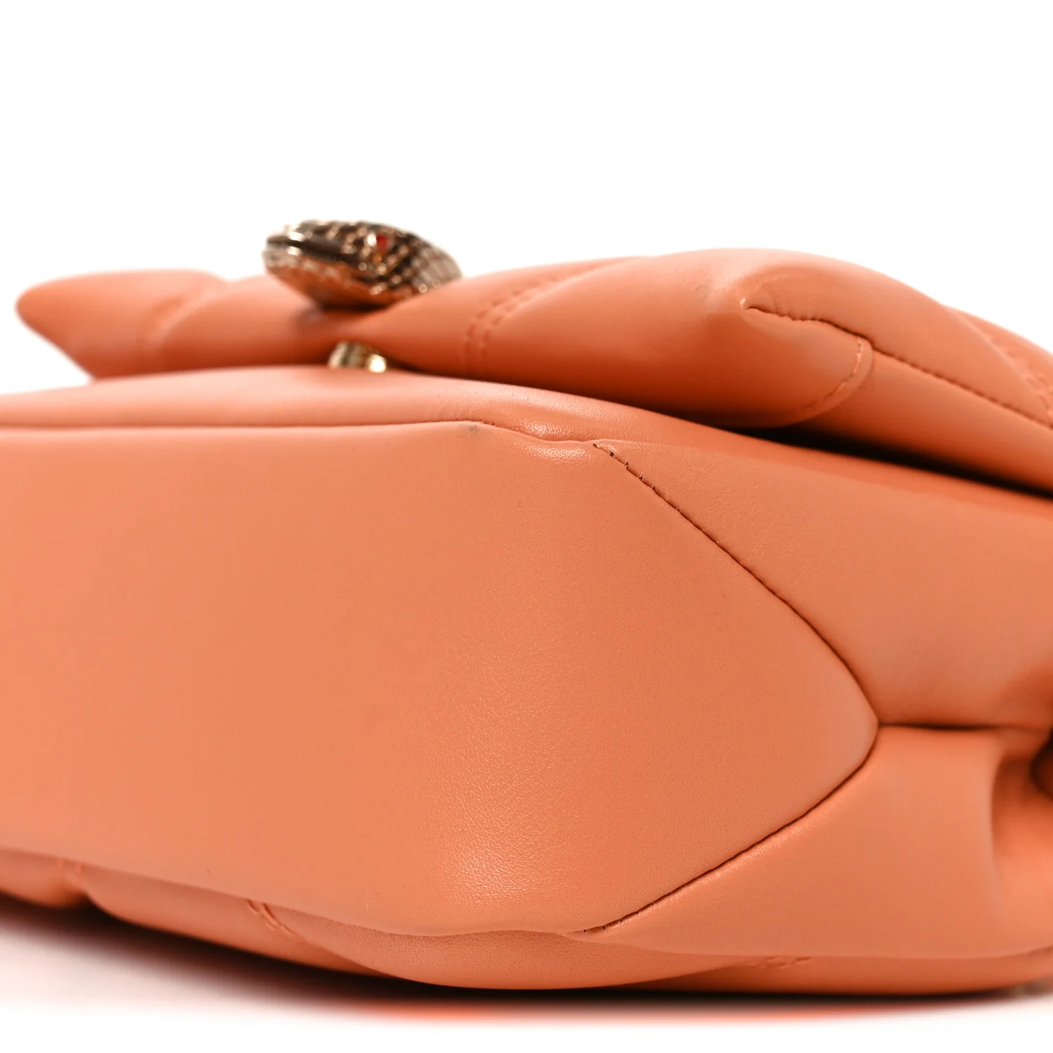 Calfskin Matelasse Mini Serpenti Cabochon Crossbody Bag Orange - Top Club