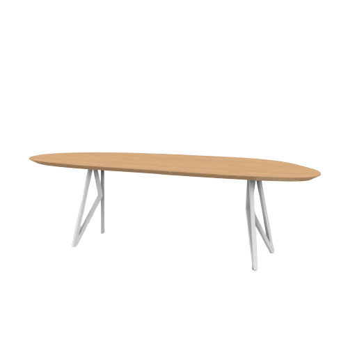 Studio HENK tafel Butterfly Blob - wit frame, hardwax light 3041 200 x 100 | HWO NL 3041 | Verjongde Rand | Frame Wit