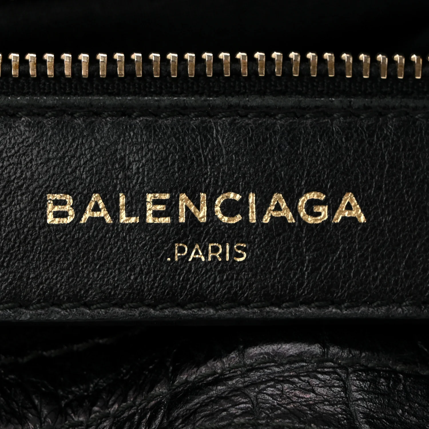 Calfskin Crocodile Embossed Giant 12 Gold Hardware City Black - Top Club