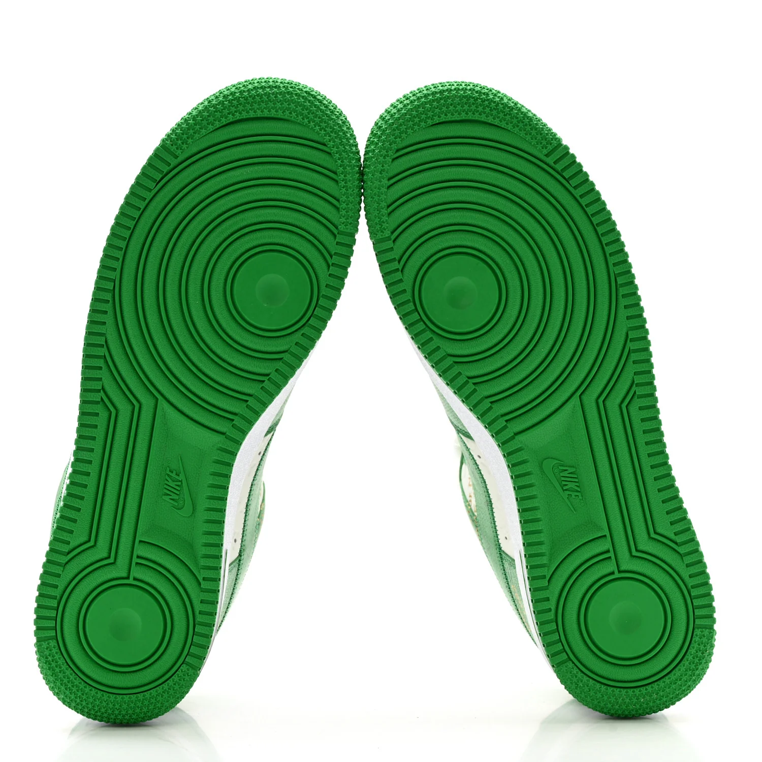 X NIKE AIR FORCE 1 Calfskin Monogram Mens Low Top Sneakers 8 Green - Top Club